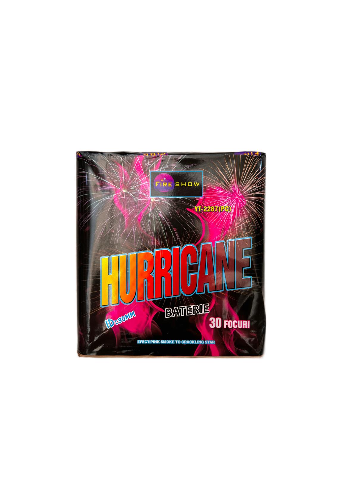 Baterie de artificii de zi gender reveal fireshow hurricane 30 focuri 30 mm roz